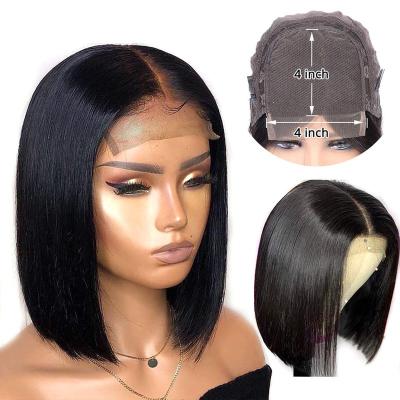 China Bob Wigs Lace Front Peruvian Bob Human Hair Wigs With Closure Bob Wigs Human Hair Lace Front Bangs Hair Extension Short Free Shipping for sale