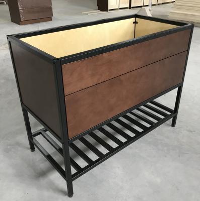 China Modern Luxury Design Bathroom Vanity Base With Powder Coated Metal Legs For American Apartment And Hotel for sale