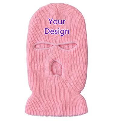 China Hip Hop Winter Fashion Three Holes New Ski Mask Custom Design Logo Crochet Hip Warmer Hats for sale