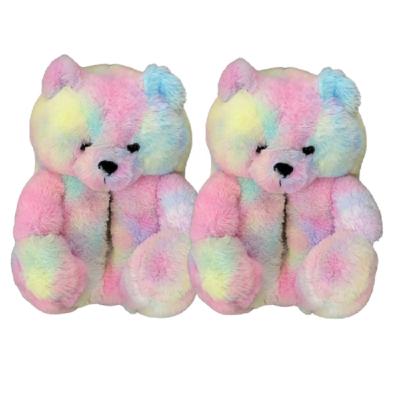 China Fashion Trend Spot Teddy Bear Slippers Floor Home Plush Thick Cotton Warm Shoes for sale