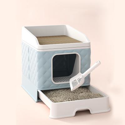 China 2021 Free Scoop Viable Smart Foldable Cats Covered Tofu Bin Cat's Litter Box for sale