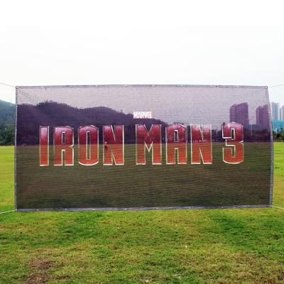 China Outdoor Advertising Digital Billboard Printing Outdoor Barrier Advertising Large Format Transparent PVC Vinyl Canvas Mesh Banner for sale