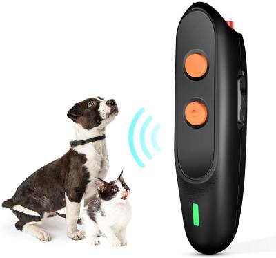 China Portable 3 Viable Changeable Ultrasonic Frequency Anti Barking Device Portable Handheld Dog Model Anti Barking Deterrent Rechargeable Dog Trainer for sale