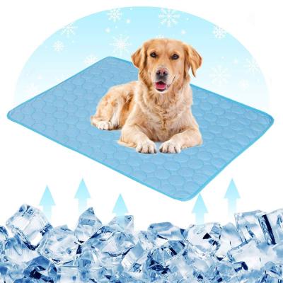 China Viable Dog Cooling Bottom Waterproof Reusable Dog Pee Pad Washable Ice Silk Blanket Protective Mat Pet Self Cooling Sleep For Summer for sale