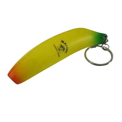 China Eco-Friendly Banana Shape Head Chain PU Foam Reliever Worry Reducer Anti Stress Ball Custom for sale