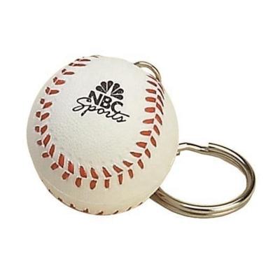 China Eco-Friendly Ball Anti Stress Reliever PU Foam Mini Baseball Shape Key Chain Customized for sale