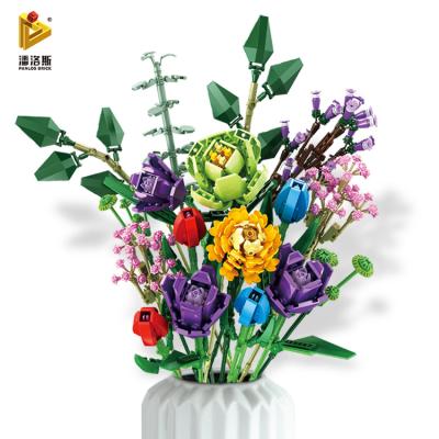 China DIY Brick Panlos 655001 Flower Building Block Toy Diy Building Block 999PCS Building Brick Building Toy for sale