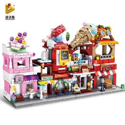 China PANLOS 65703-34 Cake Store 260 Pcs Building Block Toys Eco-friendly Material Kids Toys Diy Bricks Toys for sale