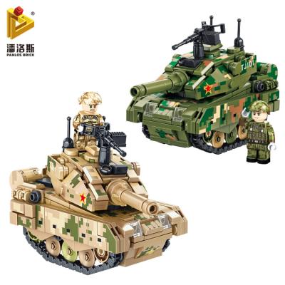 China PANLOS 688004 Q-99A Eco-friendly Material Tank 2 Packs 776pcs Military Tank Toys Legoing Building Block Military Tank for sale