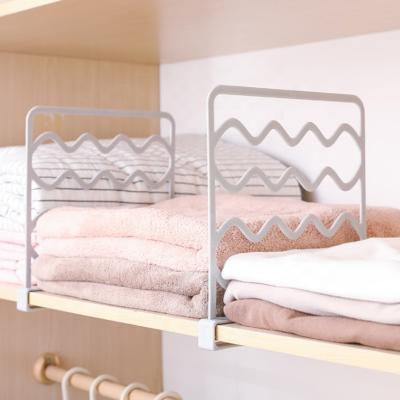 China Acrylic Plastic Organizer Closet Shelf PP Bedroom Closet Storage Divider for Baby Kids Nursery Clothes for sale