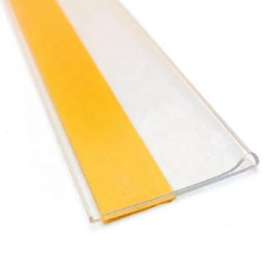 China Supermarket Supermarket Store Shelf Data Adhesive Clear Flat Strips for sale