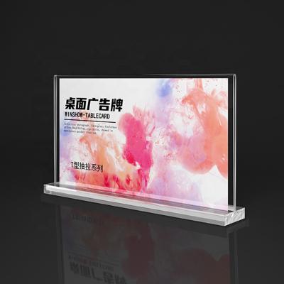 China Supermarket Plastic A4 Sign Customized Horizontal Acrylic Holder for sale