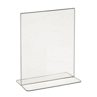 China Supermarket Wholesale T Shape Clear Plastic Table Stand 8.5x11