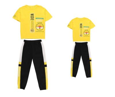 China New Girls Summer Fashion Girls Short Sleeve T-shirt Sportswear Parent-child Mother and Daughter Sportswear Two-piece Casual Suit for sale