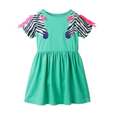 China Latest Zebra Style Patchwork Dress Girl Summer Sleeveless A Line Dresses Breathable Cute Cotton Shorts for sale