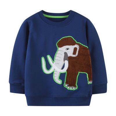 China Wholesale QUICK DRY Animal Pattern T-shirts Wholesale Cartoon Kids Full Sleeve Embroidery Cotton Sweater for sale