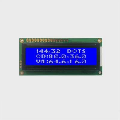 China Led Backlight Light 16064 Dots Blue Background Graphic Module With 16pin 2.6 Display 144x32 2.6 inch LCD 144 for sale