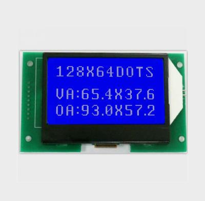 China 3 inch 9 inch lcd display screen male connector grafische 128x64 12864 tooth lcd monocolor negative blue serial interface for sale