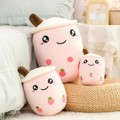 China Fasion 35Cm Pink Strawberry Taste Hug Pillow Balls Bubo Cup Milk Tea Plushie Anime Apple Toys Stuffed Toy For Kids for sale