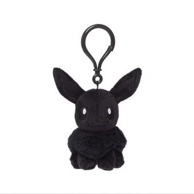 China Fasion 12Cm Cartoon Black Eevee Key Chain Plush Toys Mini Bag Accessories 12Cm Cartoon for sale