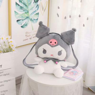 China Fasion 32Cm Kuromi Backpack Fashion Kawali Bags Messenger Bag Cartoon Doll For Kids for sale