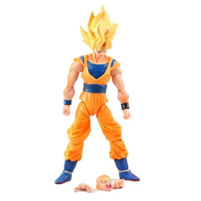 China Cartoon Toy 6pcs/set Anime Goku Vegeta Cell Gohan Trunks Action Number Movable Joins Replaceable Face And Hand Figure Model Toys for sale