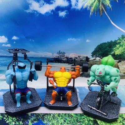 China Cartoon Toy Newest 17cm Fitness Squirtle Charmander Builbasaeured GK Action Figure Statue PVC Figure Bodybuilding Collectible Gift Toy for sale