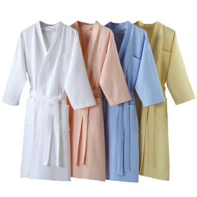 China Long robes wholesale spa massage bathrobe unisex turkish bathrobe waffle white bathrobe for sale