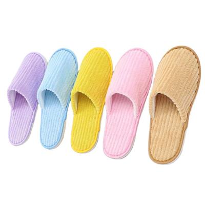 China Custom Logo Luxury Coral Velor Hotel Slippers Slipper, Wholesale Disposable Hotel Slipper for sale