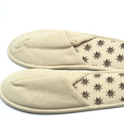 China Slippers Wholesale Hotel Canvas Slipper Indoor Cotton Canvas Slippers Sustainable Degradable Eco-Friendly for sale