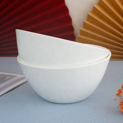 China A 6 Inch PC White Round High End Restaurant Use Disposable Fine Bone China Bone China Bowl Soup Bowl Fine Ceramic Bone China for sale