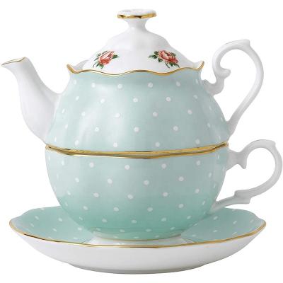 China Sustainable Elegant Design Bone China Royal Teapot Single Person Royal Custom Design Afternoon Tea Set for sale