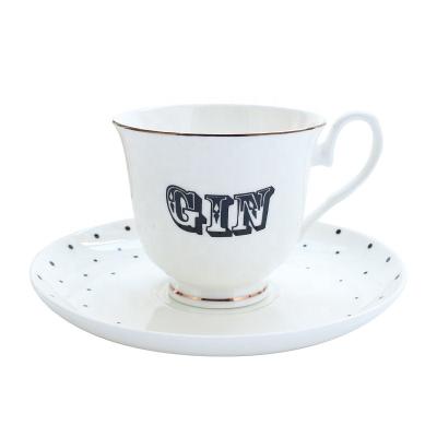 China JC Viable High Quality White Porcelain Cups And Saucers Custom Design Modern Turkish Coffee Cup And Saucer Set for sale