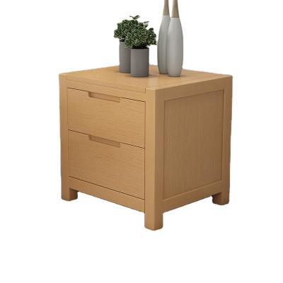 China Coupe Handles 2021 New Style EU Import Beech Bedside Soft Open Solid Wood Soft Open Cabinet and Two Drawers for sale