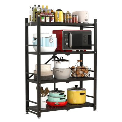 China 2021 5 Layers Sturdy Foldable Stainless Steel Kitchen Storage Rack Rack For Living Room for sale