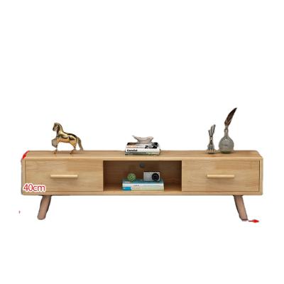 China Nordic Handle Cutout Hot Selling With Drawers Single Oak TV Stand Edge Curved Wood TV Cabinet For Bedroom for sale