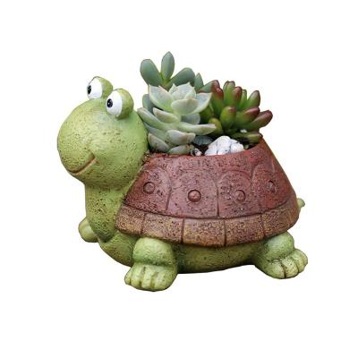 China Eco-friendly Animal Pot Resin Flower Pot Turtle Succulent Planter for sale