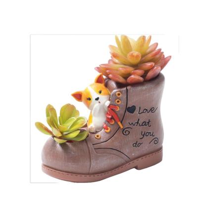 China Succulent Flower Mini Animal Flower Pots American Puppy Flower Boot Style Cactus Plant Pots Lovely Pots For Garden Home Decor for sale