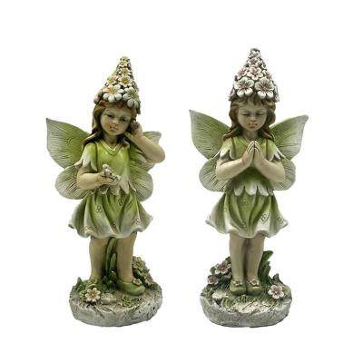 China Creative China Resin Pray The Yard Outdoor Decor Large Fairy Statues Garden Statues for sale