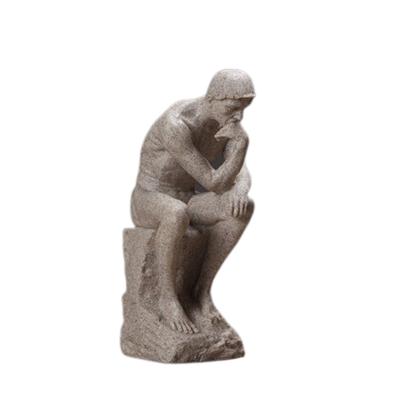 China Custom Abstract Statue Sculpture China Sandstone Decor Resin Thinker Figurine for sale