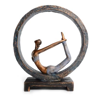 China China Yoga Ladies Statue Resin Office Home Decor Decorative Yoga Girls Statues for sale