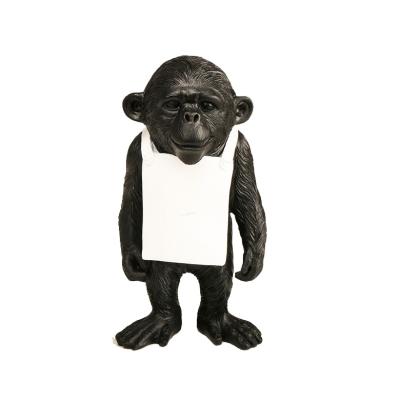 China Cheap Decorative China Office Sculpture Resin Animals Orangutan Statue For Home Decor for sale