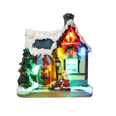 China New Design Fashionable Resin Christmas House Village Lights Open Home Decor Christmas Village House for sale