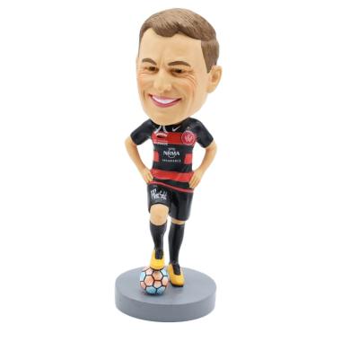 China China Creative Soccer Bobbleheads Customized Resin Bobbleheads Decorative Soccer Players for sale