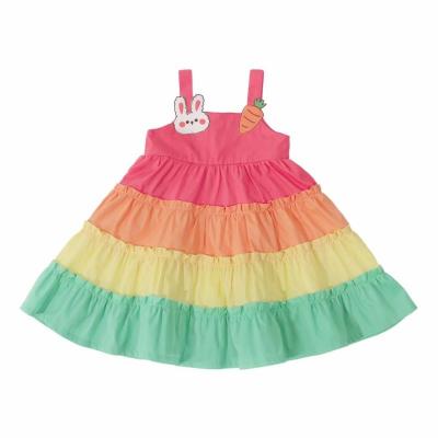 China 2021 New Rainbow Girls Summer Sling Cartoon Style Cake Breathable Aliens Dress P4305 Vest Dress P4305 for sale