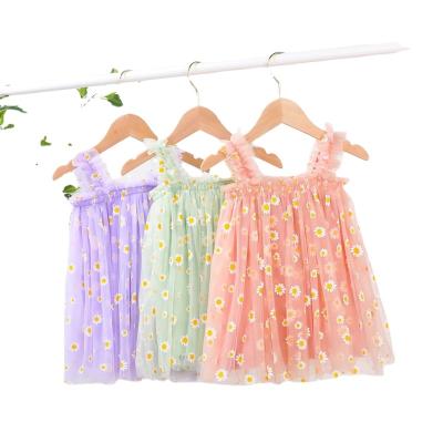 China 2021 summer new children's baby breathable print princess dress skirt wholesale children's dress girls gauze wear for sale