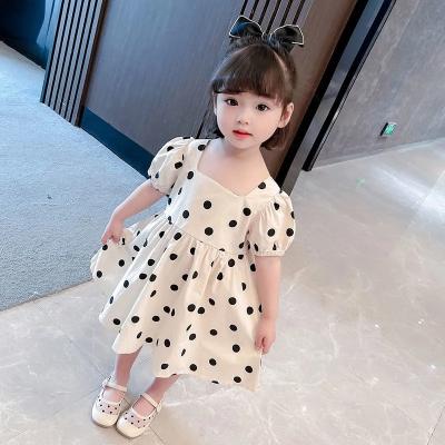 China Breathable Bridesmaid Dresses Sleeveless Applique Kids Birthday Party Weddings Dot Dresses P6093 for sale