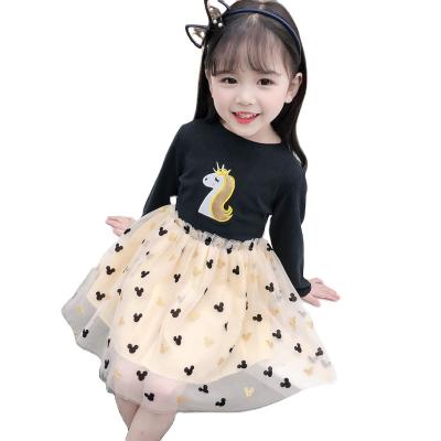 China Breathable princess dress party unicorn spring and autumn children's babies dress P4526 for sale