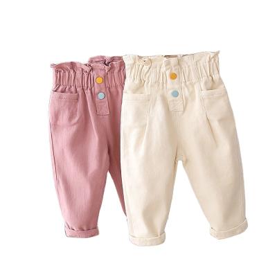 China Breathable jumpsuits 2021 new western baby high waist casual pants girls spring and autumn style pants waist P4460 for sale