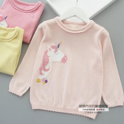 China 2021 Print Children's Breathable Round Neck Pullover Sweater Girls Spring And Autumn New P4369 for sale